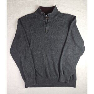 Lachlan Sweater 1/4 Zip Pullover Mens Size L Gray Mock Neck Long Sleeve Casual